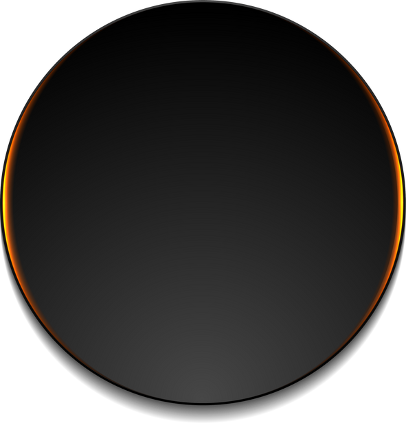 Black circle with orange glowing light abstract background